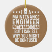 Ik ben een onderhoudstechnicus, geen tovenarij keramisch ornament (Achterkant)