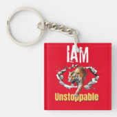 Ik ben een onstuitbare Tiger Breakthrough Graphic Sleutelhanger (voorkant)