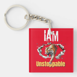 Ik ben een onstuitbare Tiger Breakthrough Graphic Sleutelhanger