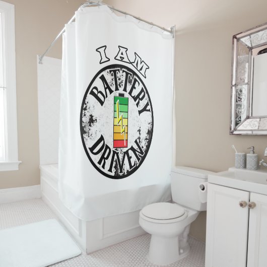 Ik ben een op batterijen gedreven douchegordijn (In situ)