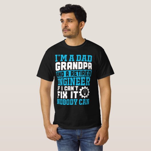 Ik ben een opa en een Ingenieur in ruste... grappi T-shirt (Voorkant volledig)