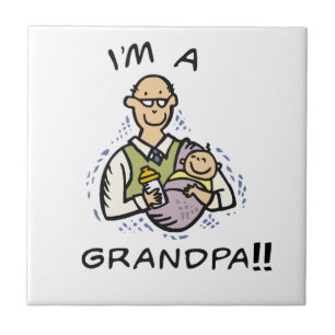 Ik ben een opa -opa en Baby Tshirts en geschenken Tegeltje