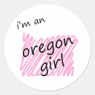 Ik ben een Oregon Girl Ronde Sticker