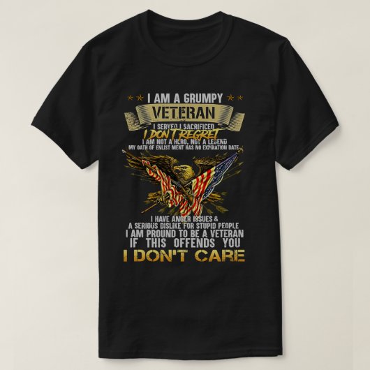 Ik ben een oude veteranenveteranendag. t-shirt (Design voorkant)