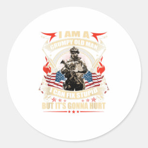 Ik ben een ouderwets Man dat ik kan oplossen, maar Ronde Sticker