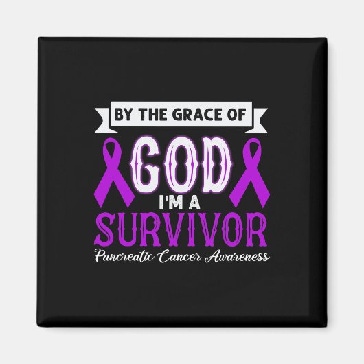 Ik ben een overlevende alvleesklier kanker Paarse Magneet (Voorkant)