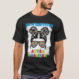 Ik ben een overlevende autisme-bewustmakingsberich t-shirt