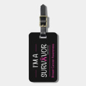 Ik ben een overlevende... borstkanker bagagelabel (Voorkant verticaal)