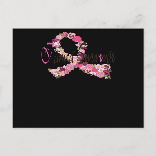 Ik ben een overlevende borstkankerbewuster uitnodiging briefkaart (Voorkant)