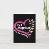 Ik ben een overlevende borstkankerinformant roze b kaart (Voorkant)