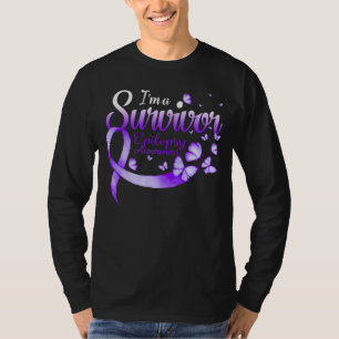 Ik ben een overlevende epilepsy Awareness Butterfl T-shirt