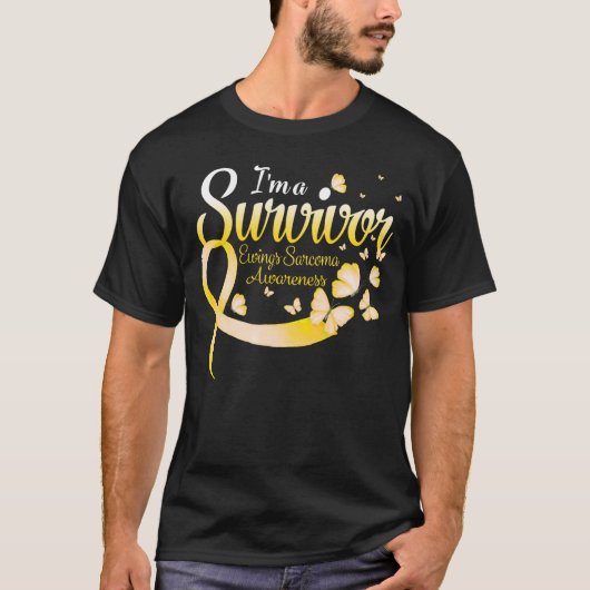 Ik ben een overlevende Ewings Sarcoma Awareness Bu T-shirt (Voorkant)