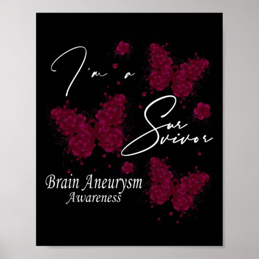 Ik ben een overlevende hersenaneurysma bewustzijn poster (Voorkant)