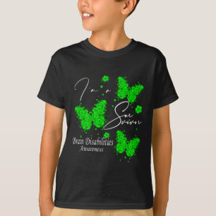 Ik ben een overlevende hersenen handicap bewustzij t-shirt