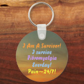Ik ben een overlevende... ik overleef, fibromyalgi sleutelhanger (Voorkant)