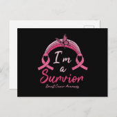 Ik ben een overlevende krijger van borstkanker bew briefkaart (Voorkant / Achterkant)