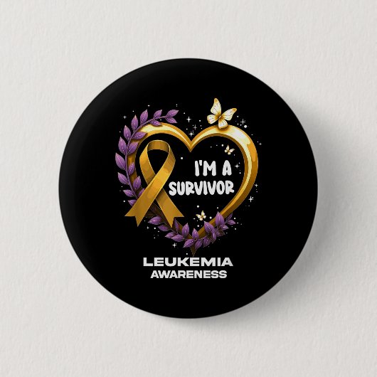 Ik ben een overlevende Leukemiebewustzijn Ronde Button 5,7 Cm (Voorkant)
