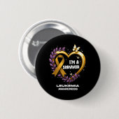 Ik ben een overlevende Leukemiebewustzijn Ronde Button 5,7 Cm (Voorkant /achterkant)