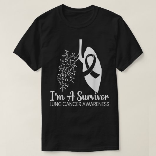 Ik ben een overlevende Lung Cancer Awareness Month T-shirt (Design voorkant)