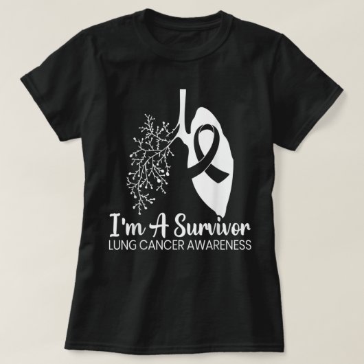 Ik ben een overlevende Lung Cancer Awareness Month T-shirt (Design voorkant)