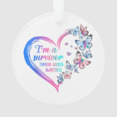 Ik ben een overlevende Schildklierkanker bewustzij Ornament (achterkant)