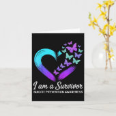 Ik ben een overlevende suïcidepreventie. kaart (Gele Bloem)