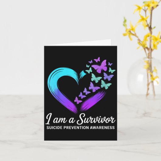 Ik ben een overlevende suïcidepreventie. kaart (Gele Bloem)
