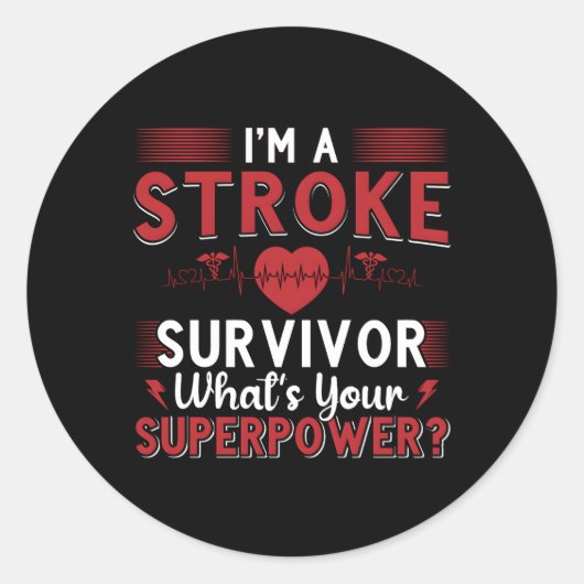 Ik ben een overlevende van beroerte bewustzijn kri ronde sticker (Voorkant)