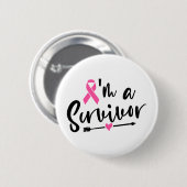 Ik ben een overlevende van borstkanker ronde button 5,7 cm (Voorkant /achterkant)