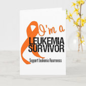 Ik ben een Overlevende van de Leukemie Kaart (Gele Bloem)