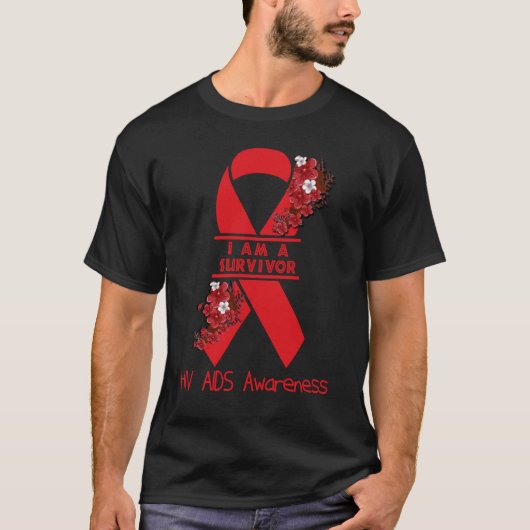 Ik ben een overlevende van HIV-aids-bewustzijn T-shirt (Voorkant)