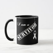 Ik ben een overlevende van Lung Cancer - White Rib Mok (Links)