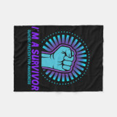 Ik ben een overlevende van suïcidepreventie bewust fleece deken (Voorkant (Horizontaal))