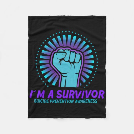 Ik ben een overlevende van suïcidepreventie bewust fleece deken (Voorkant)