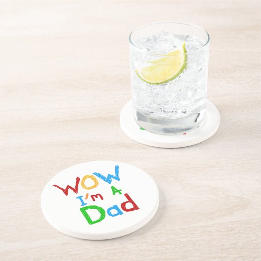 Ik ben een pa T-shirts en GIfts Zandsteen Onderzetter (Zijkant)