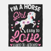 Ik ben een paardenmeisje dat makkelijk van te houd fleece deken (Voorkant)
