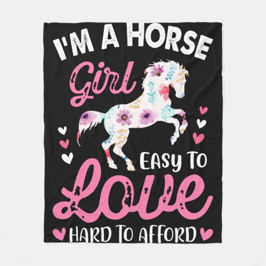 Ik ben een paardenmeisje dat makkelijk van te houd fleece deken (Voorkant)