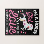 Ik ben een paardenmeisje dat makkelijk van te houd legpuzzel (Horizontaal)