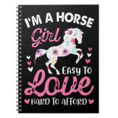 Ik ben een paardenmeisje dat makkelijk van te houd notitieboek (Voorkant)