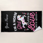 Ik ben een paardenmeisje dat makkelijk van te houd strandlaken (Voorkant)