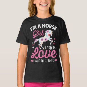 Ik ben een paardenmeisje dat makkelijk van te houd t-shirt