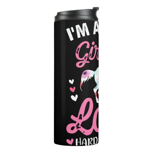 Ik ben een paardenmeisje dat makkelijk van te houd thermosbeker (Gedraaid links)