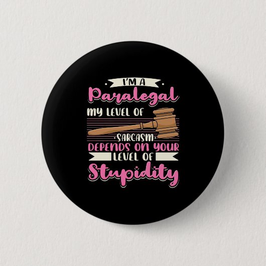 Ik ben een paralegal ronde button 5,7 cm (Voorkant)