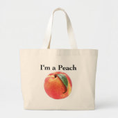 Ik ben een Peach Grote Tote Bag (Voorkant)