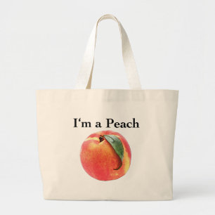 Ik ben een Peach Grote Tote Bag