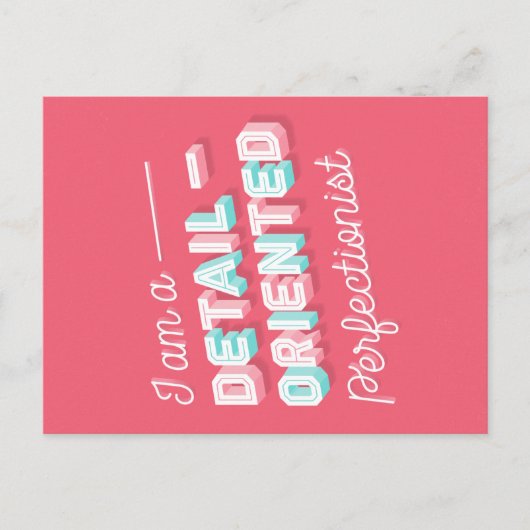 Ik ben een perfectionistisch Briefkaart (Voorkant)