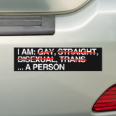 IK BEN EEN PERSOON BUMPERSTICKER (Op auto)