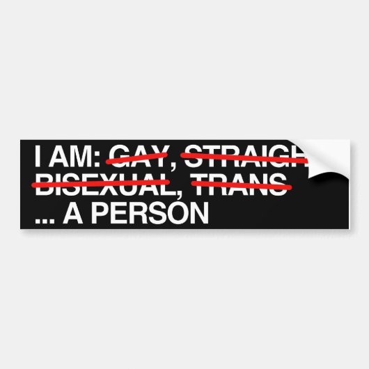 IK BEN EEN PERSOON BUMPERSTICKER (Voorkant)