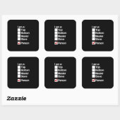 Ik ben een persoon (dominant) vierkante sticker (Vel)