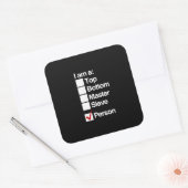 Ik ben een persoon (dominant) vierkante sticker (Envelop)